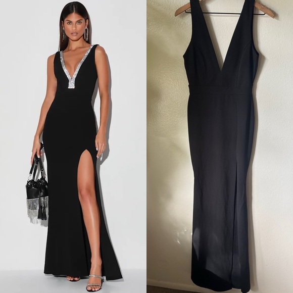 Lulus Dresses & Skirts - Lulus | Stunned By You Black Mermaid Maxi Dress